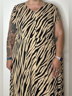 Talbots Plus Size Animal Print Maxi Dress Size 18
